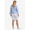ellos Plus Size Denim Bermuda Shorts(Light Blue Sanded Distressed)