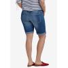 ellos Plus Size Denim Bermuda Shorts(Medium Sanded Distressed)