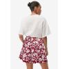 ellos Plus Size Flowy Shorts(Fresh Pomegranate Print)