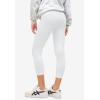ellos Plus Size Knit Capri Leggings(White)