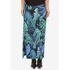 ellos Plus Size Knit Maxi Skirt(Black Tropical Print)