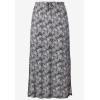 ellos Plus Size Knit Maxi Skirt(Black Tropical Print)
