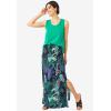 ellos Plus Size Knit Maxi Skirt(Black White Floral)