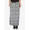 ellos Plus Size Knit Maxi Skirt(Black White Floral)