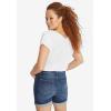 ellos Plus Size Rolled Hem Denim Shorts(Medium Stonewash)