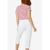 ellos Plus Size Seamed Capris(White)