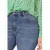 ellos Plus Size Slim 5-Pocket Denim Capri(Dark Stonewash)