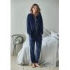 ellos Plus Size Velour Hooded Sweatshirt(Pale Indigo)