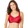 Comfort Choice Women’s Plus Size Easy Enhancer Wireless Bra(Classic Red)