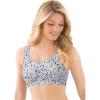 Comfort Choice Women’s Plus Size Wireless Leisure Bra(Grey Hearts)