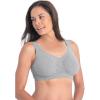 Comfort Choice Women’s Plus Size Wireless Leisure Bra(Heather Grey)