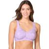 Comfort Choice Women’s Plus Size Wireless Leisure Bra(Pastel Lilac Bouquets)