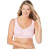 Comfort Choice Women’s Plus Size Wireless Leisure Bra(Pink Diamond)