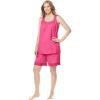 Dreams & Co. Plus Size 2-Piece Short PJ Set(Peony Petal)