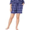 Dreams & Co. Plus Size Flannel Pajama Short(Evening Blue Plaid)
