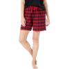 Dreams & Co. Plus Size Flannel Pajama Short(Red Buffalo Check)