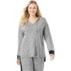 Dreams & Co. Plus Size Hooded Marled Jersey Top(Heather Charcoal Marled)