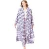 Dreams & Co. Plus Size Long Flannel Robe(Pink Plaid)