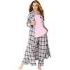 Dreams & Co. Plus Size Long Flannel Robe(Slate Plaid)