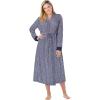 Dreams & Co. Plus Size Marled Long Duster Robe(Evening Blue Marled)