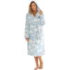 Dreams & Co. Plus Size Plush Hooded Wrap Robe(Light Sky Clouds)