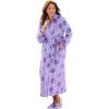 Dreams & Co. Plus Size Plush Wrap Robe(Soft Iris Paws)
