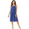 Dreams & Co. Plus Size Print Sleeveless Square Neck Lounger(Evening Blue Tie Dye)