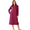 Only Necessities Plus Size Fleece Snap-Front Robe(Pomegranate)