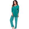 Only Necessities Plus Size Henley PJ Set(Light Jade Ivory)