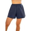 Swim 365 Women’s Plus Size Loose Swim Short with Built-in Tummy Control Brief(Navy)
