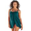 Swim 365 Women’s Plus Size Mesh-Draped Swimsuit(Mediterranean)