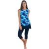 Swimsuits For All Swim 365 Women’s Plus Size Chlorine Resistant Swim Tank Coverup with Side Ties(Multi Underwater Tie Dye)