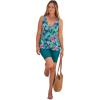 Swimsuits For All Swim 365 Women’s Plus Size Flowy Tankini Top(Mediterranean Floral)