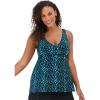 Swimsuits For All Swim 365 Women’s Plus Size Flowy Tankini Top(Water Droplet)