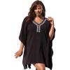 Swimsuits For All Swim 365 Women’s Plus Size Jeweled Caftan(Black)