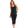 Swimsuits For All Swim 365 Women’s Plus Size Longer-Length Scoop Neck Tankini Top(Black)