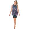 Swimsuits For All Swim 365 Women’s Plus Size Mesh-Inset Longer Length Tankini Top(Party Multi)