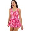 Swimsuits For All Swim 365 Women’s Plus Size Side-Slit Swim Dress(Cherry Animal Abstract)