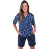 Swimsuits For All Swim 365 Women’s Plus Size Three-Quarter Sleeve Swim Tee(Blue Dots)
