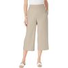 Woman Within Plus Size Linen Capri (Petite Available)(Natural Khaki)