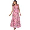 Woman Within Plus Size Sleeveless Crinkle Dress(Delicate Pink Sweet Toss)
