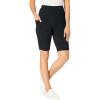 Woman Within Plus Size Stretch Cotton Pocket Bike Short(Black)
