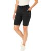Woman Within Plus Size Stretch Cotton Pocket Bike Short(Black Wash)