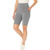 Woman Within Plus Size Stretch Cotton Pocket Bike Short(Medium Heather Grey)