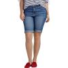 ellos Plus Size Denim Bermuda Shorts(Medium Sanded Distressed)
