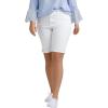 ellos Plus Size Denim Bermuda Shorts(White)