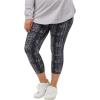 ellos Plus Size Knit Capri Leggings(Black Reptile)