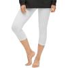 ellos Plus Size Knit Capri Leggings(White)