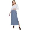 ellos Plus Size Knit Maxi Skirt(Pale Indigo)