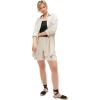 ellos Plus Size Linen-Blend Elastic Waist Shorts(Heather Sand)